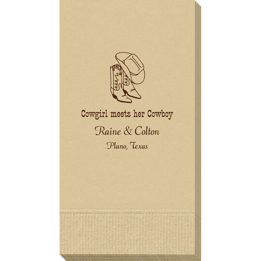 Western Boots & Cowboy Hat Guest Towels